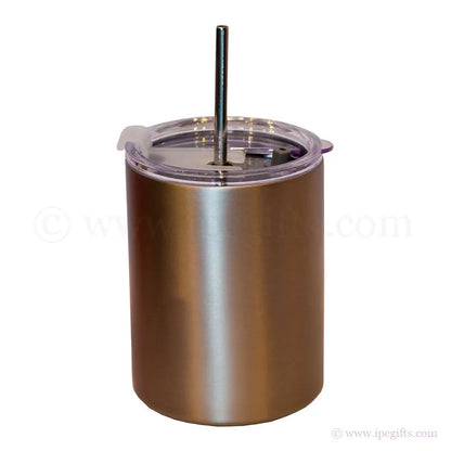 AA129 Metal Straw Double Wall Stainless Mug 350ml