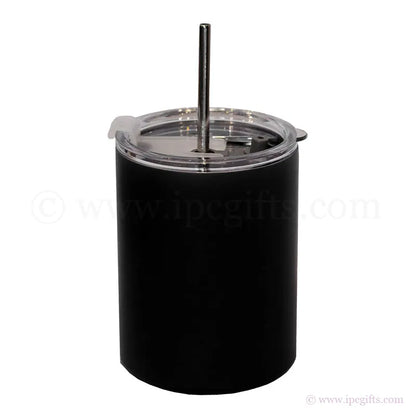 AA129 Metal Straw Double Wall Stainless Mug 350ml